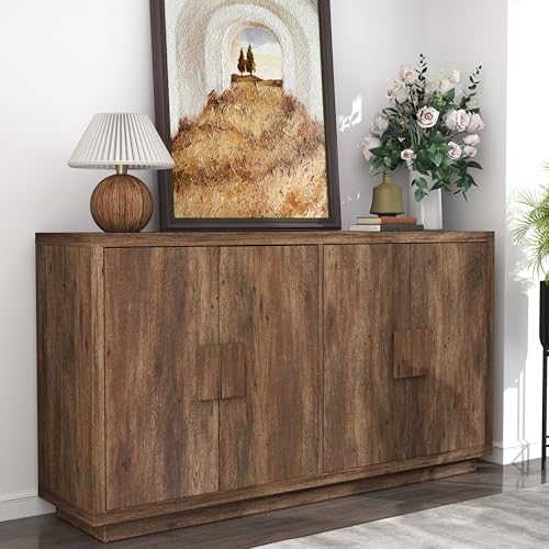 Sideboard Buffet Cabinet with Storage, 32" Small Buffet Cabinet for Dining Room, Kitchen Coffee Bar Cabinet with Adjustable Shelf