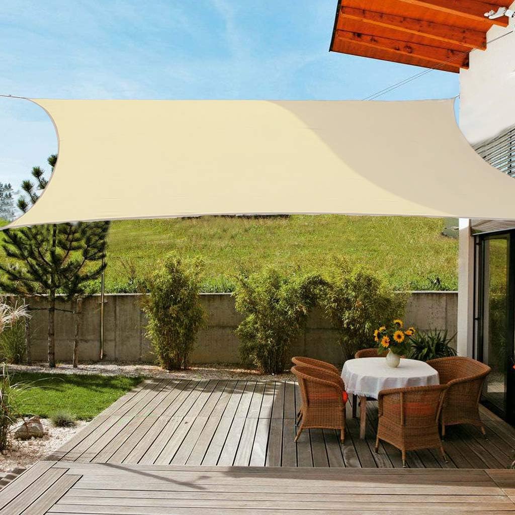 OldPAPA Sun Shade Sail Rectangle Waterproof Sun Shade Canopy UV Block Patio Decor Awning,for Outdoor Garden Backyard Lawn