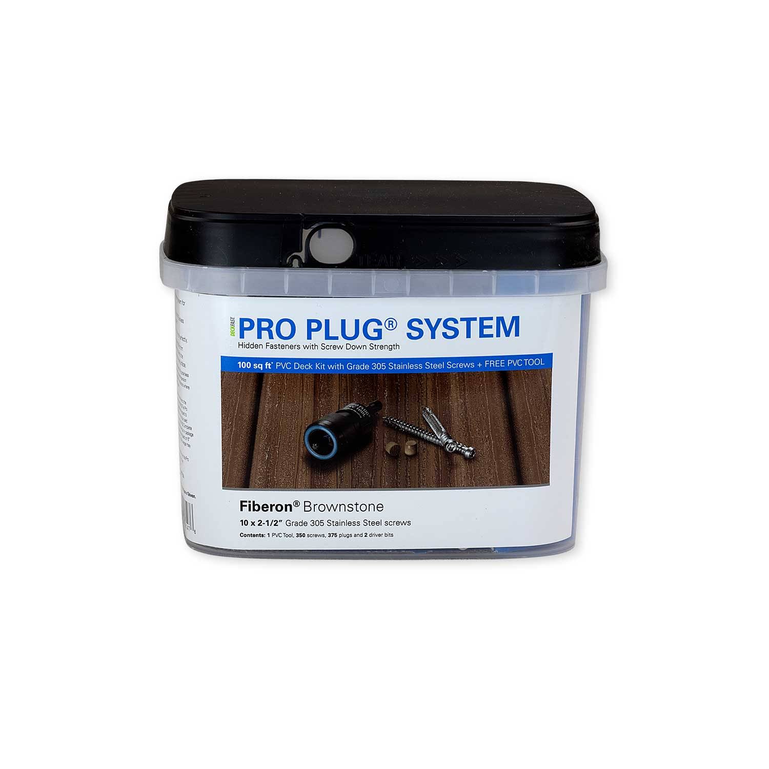 Starborn Industries Pro Plug System for Fiberon Decking - 100 Square Feet - Epoxy Coated Carbon Steel - #10 x 2-3/4x22 - Fiberon