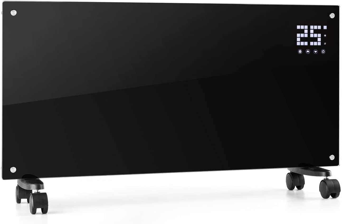 KLARSTEIN Bornholm Convection Panel Space Heater, 1500 Watt, Warms up to 400 sq ft, Freestanding or Easy Wall Mount, LED Display, ECO Mode