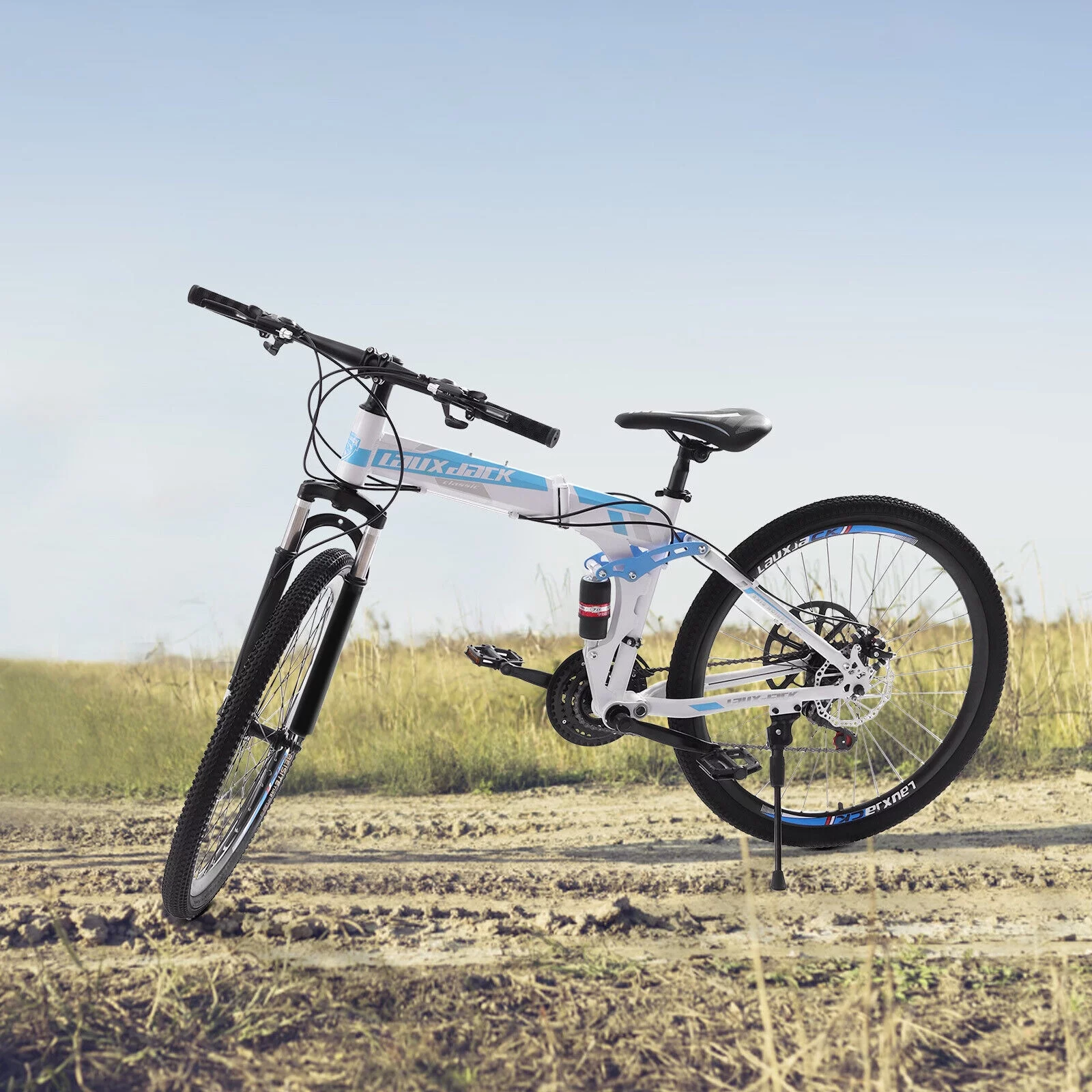 26 inch Foldable Mountain Bike 21 Speed Full Suspension Folding Bicycles with High-Carbon Steel