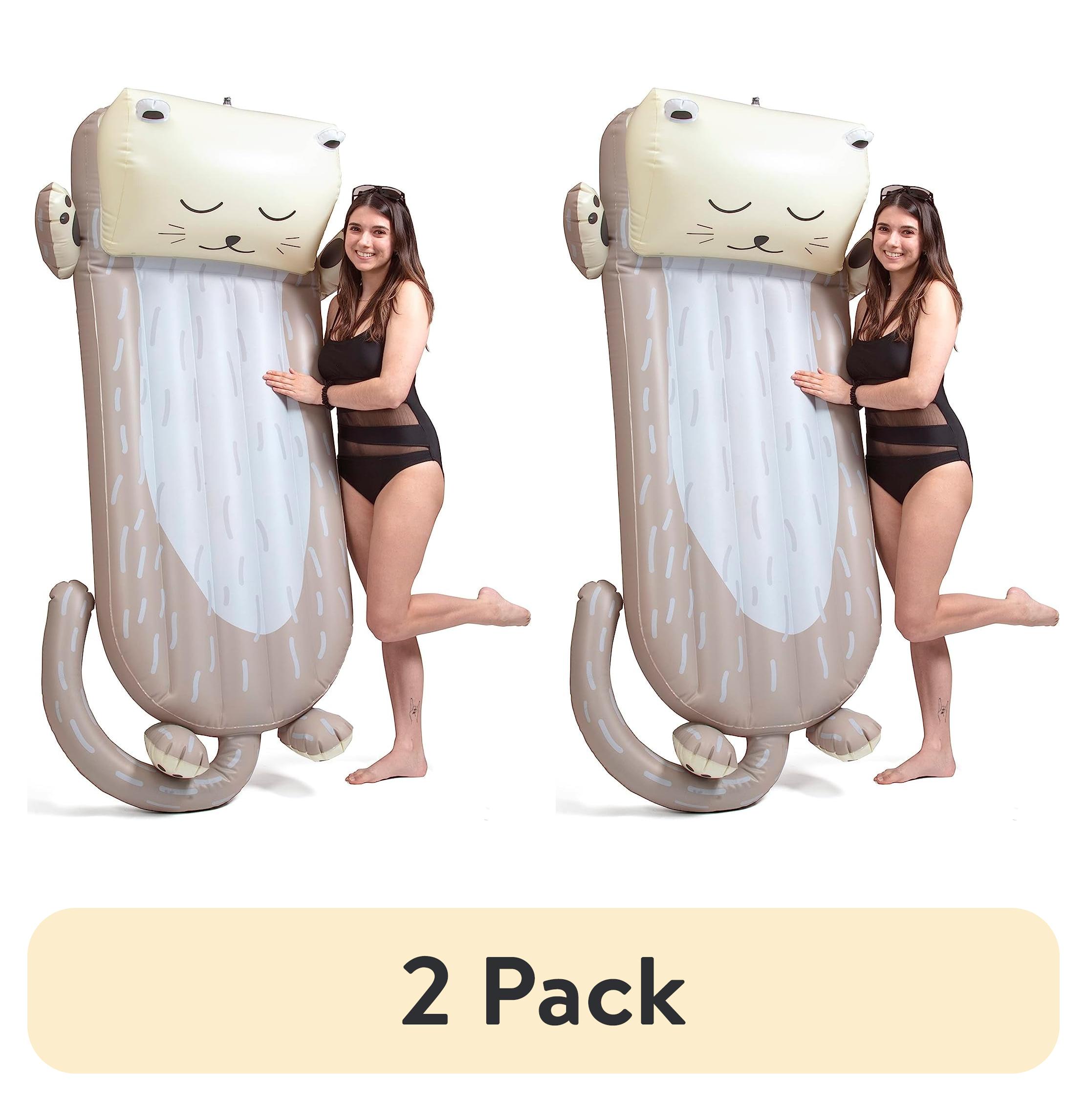 Aquamazing Inflatable Otter Pool Float w/Headrest- Cute Swimming Lounger Chair for Kids & Adults- Measures 64” x 26”