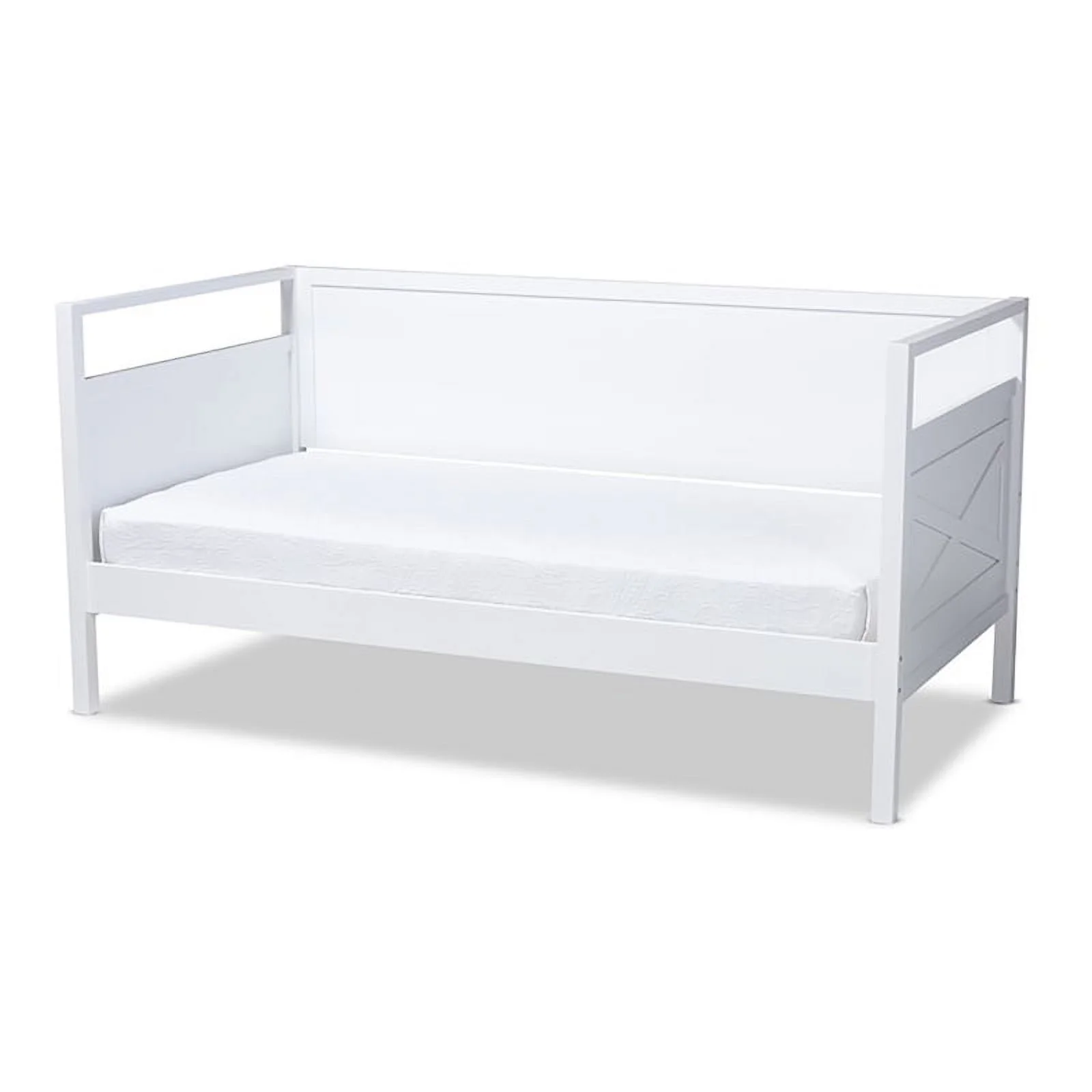 Bowery Hill Traditional Rubberwood/MDF Wood/LVL Twin Size Daybed in White