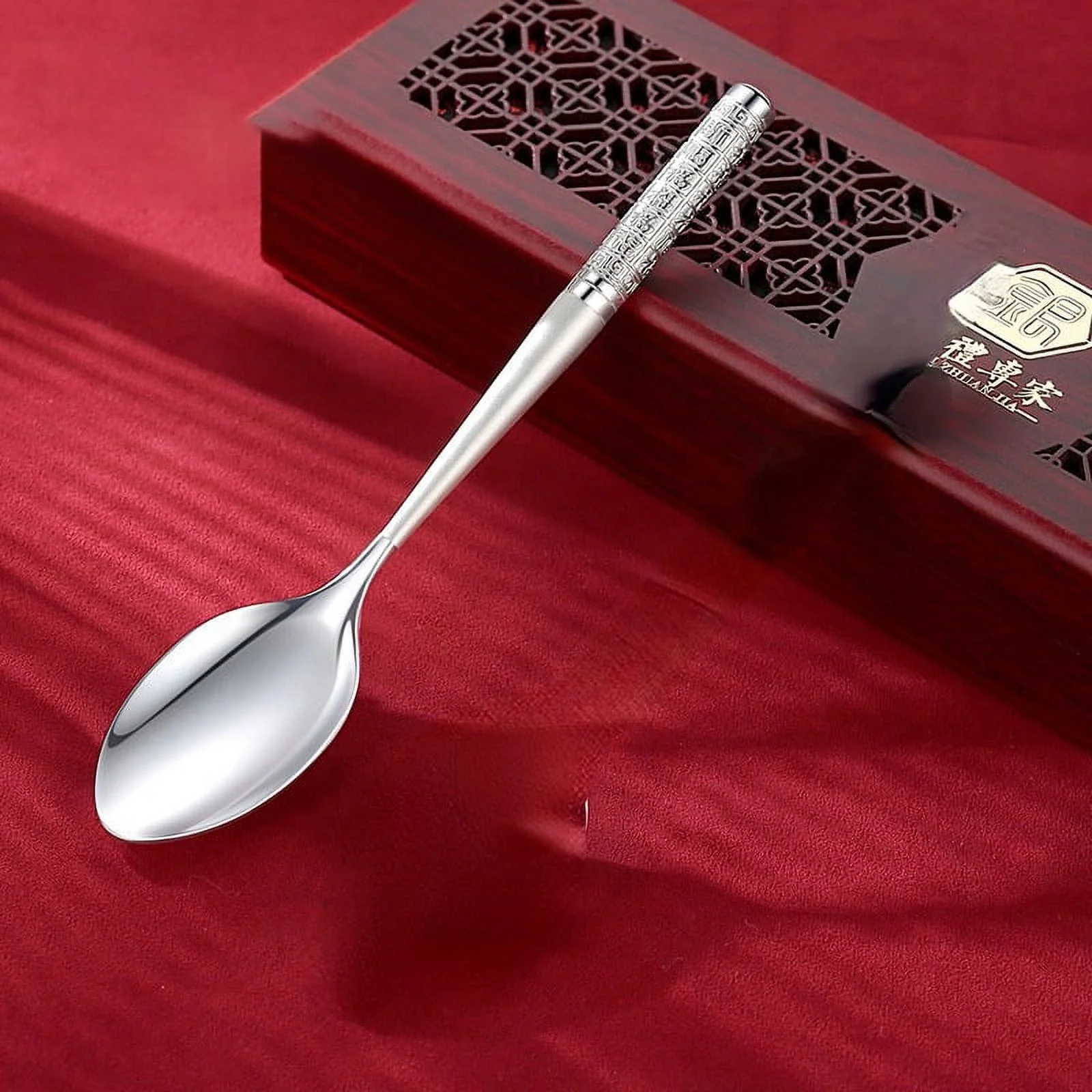 Wollet Solid 999 Sterling Silver Spoon, 40g, 16.6cmx3.2cm, Sterling Silver Tableware Wedding Birthday Gifts
