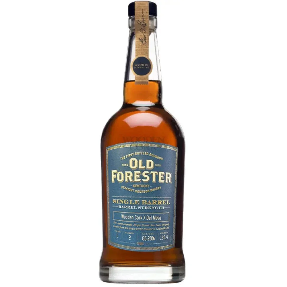 Old Forester Single Barrel Barrel Strength Bourbon Whiskey by Wooden Cork x Del Mesa Liquor - Nestor Liquor