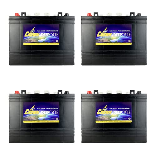 Crown T-1275 12V 150Ah Deep Cycle Flooded Lead Acid Golf Cart Battery Club Car X4