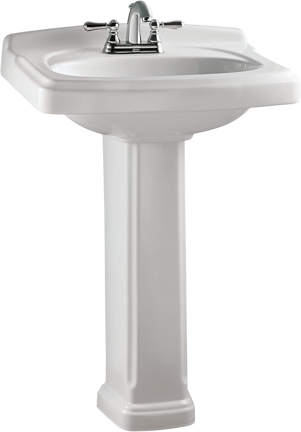 American Standard 0555.401.020 Townsend Pedestal Bathroom Sink with 4-Inch Faucet Spacing, White