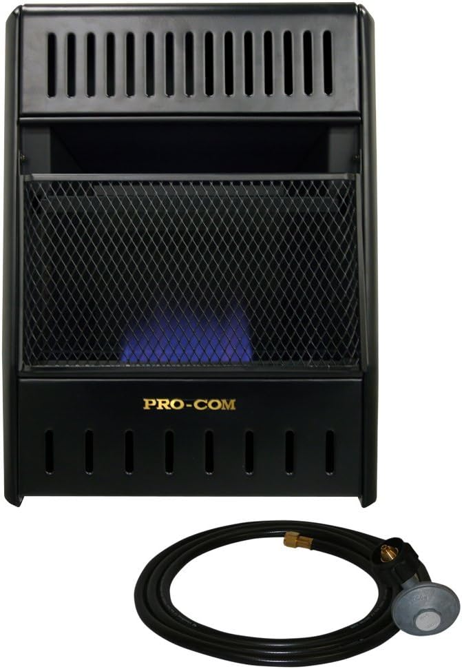 ProCom ML100TBAHR Ventless Propane Gas Infrared Space Heater with Thermostat Control for Living Room, Bedroom, Home Office, 10000 BTU