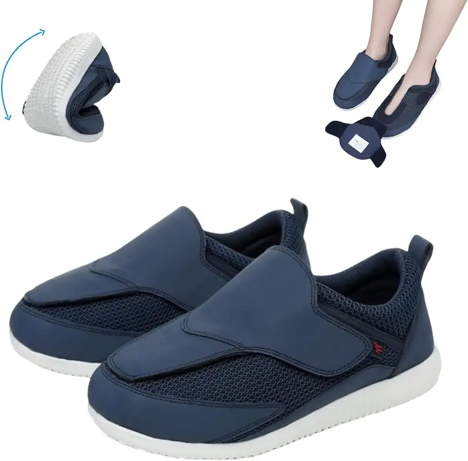Women’s Diabetic Foot Shoes,Lightweight Extra Wide Orthopedic Shoe,Suitable for Diabetic Foot Swelling,Gout Edema,Deformation,Hallux Valgus,Blue
