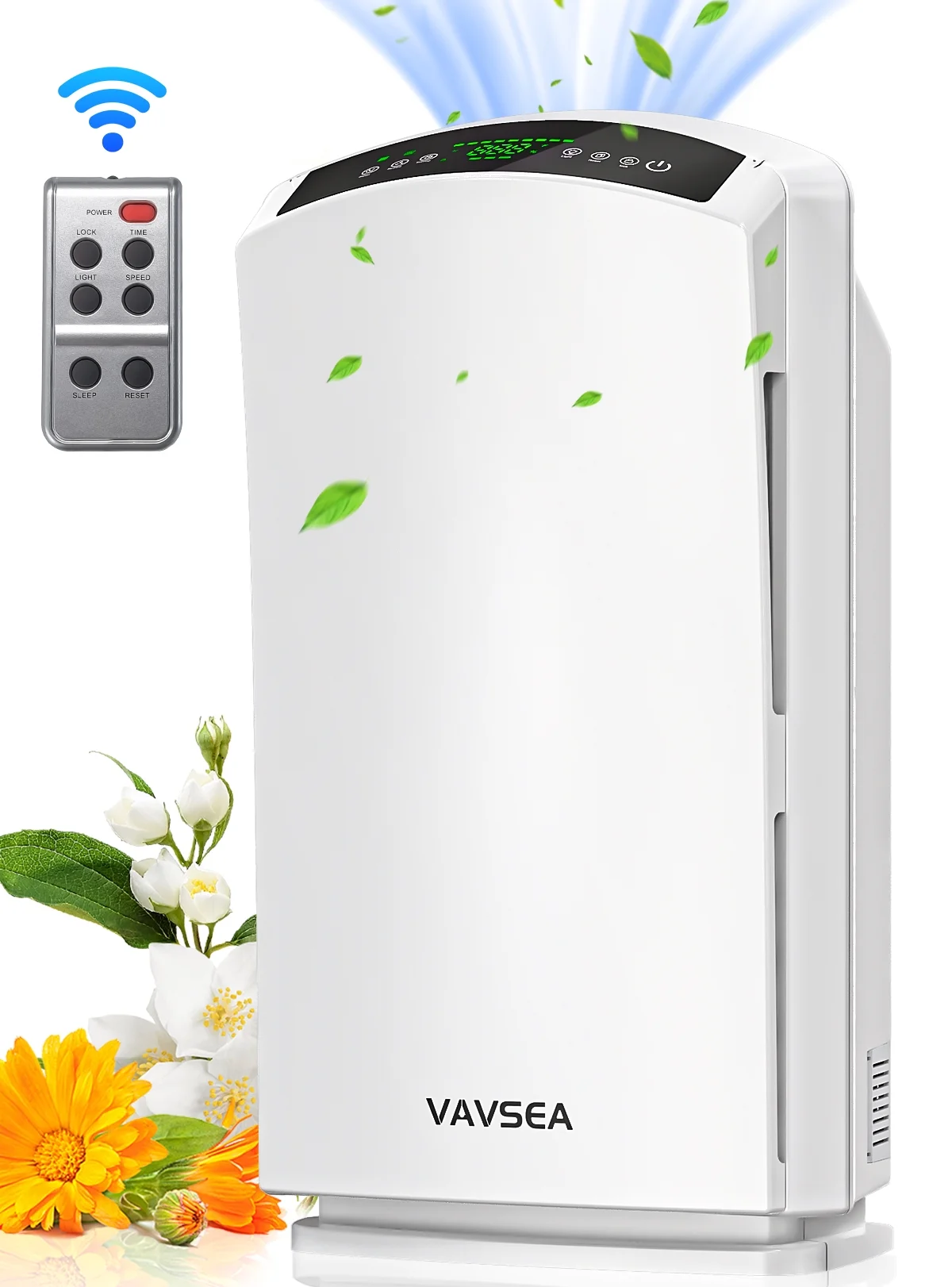 VAVSEA Air Purifier, HEPA Air Filter for Home Large Room up to 3067 Sq ft, Air Cleaner with Air Humidity Display for Pet Hair, Allergies, Smokers