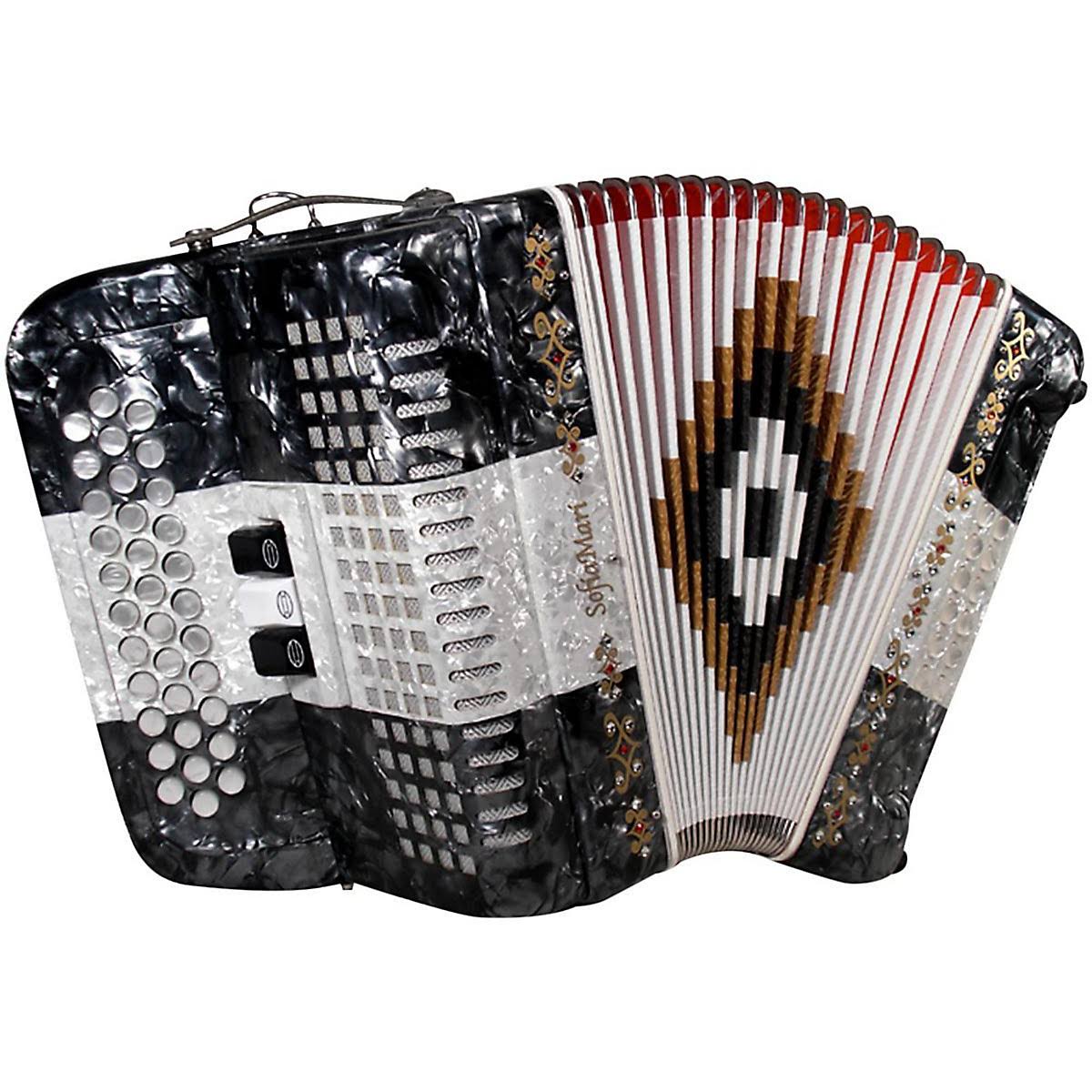 SofiaMari SM-3412 34-Button 12 Bass Accordion FBE Gray/White/Gray