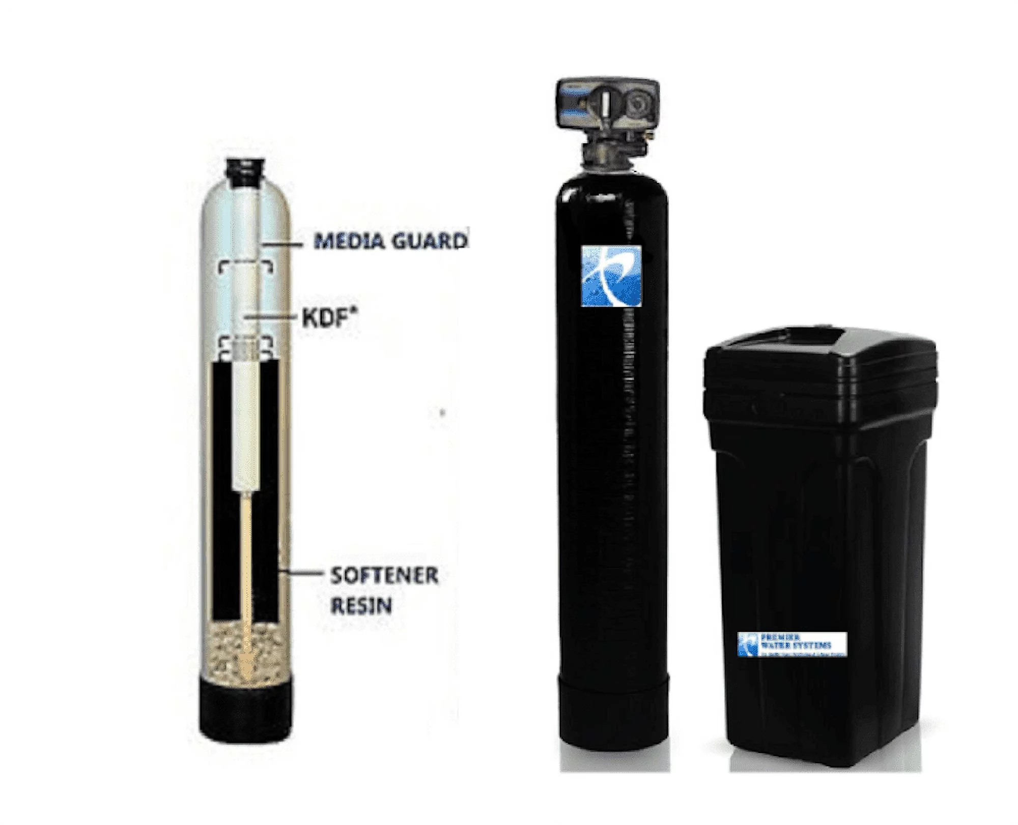 PREMIER Well Water Softener + Iron Removing Whole House Water System KDF85 32,000 Grain