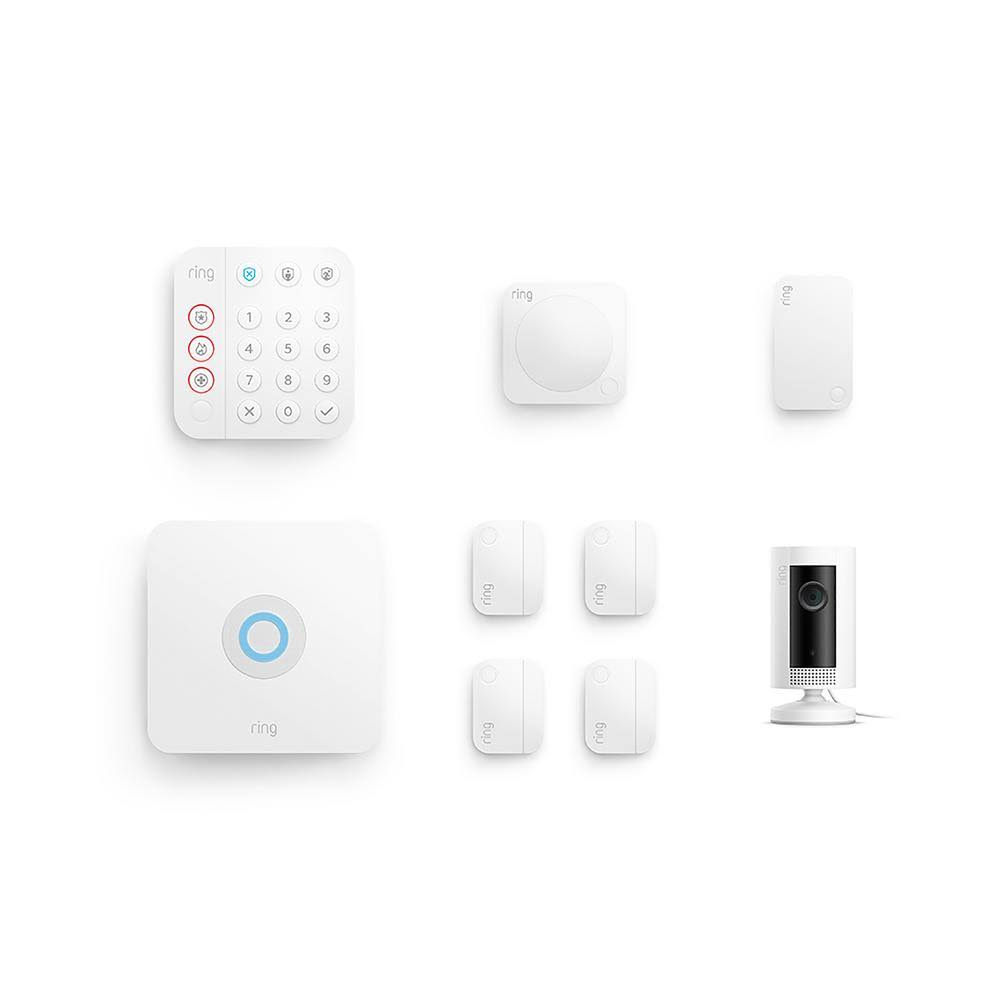 Wireless Alarm Home Security Kit with Indoor Cam- White (8-Piece, 2nd Gen)