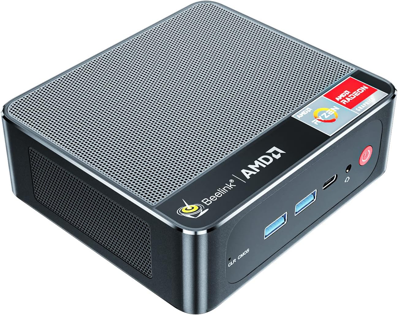 AMD Ryzen™ 7 3750H(up to 4 GHz) Beelink Mini PC SER3, 16GB RAM 500GB NVMe M.2 SSD Mini Computer, Triple Display(Dual HDMI/Type-C 4K@60Hz Output)