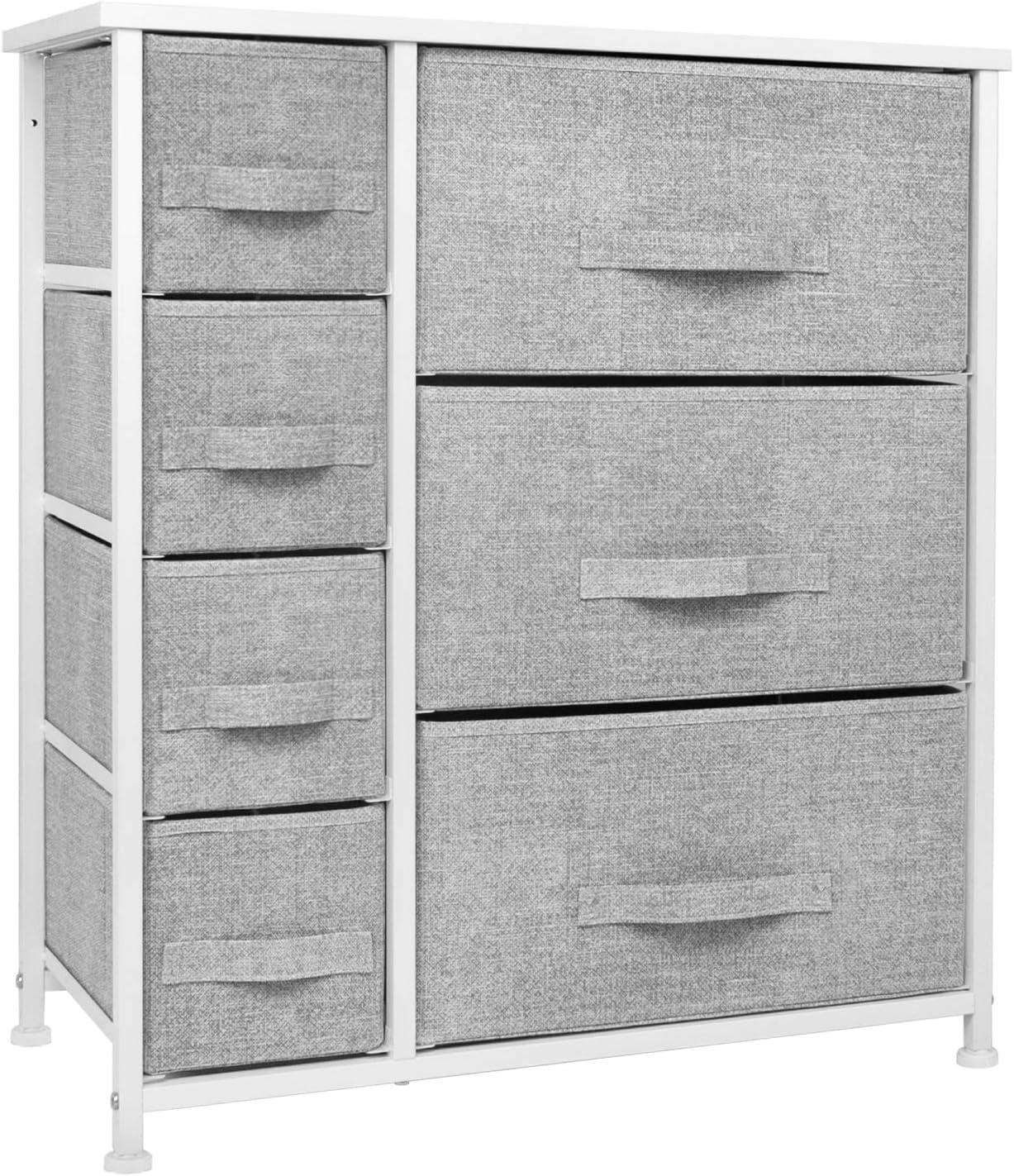 CONNOO 7 Drawer Dresser Storage Tower, 4-Tier Vertical Organizer Chest for Bedroom, Hallway, Entryway, Closet, Nursery, Sturdy Steel Frame