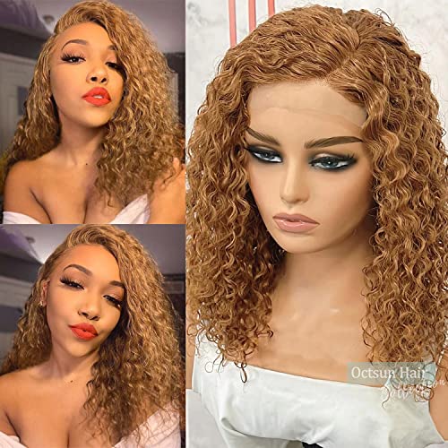 Curly Bob Wig Human Hair 13x4 Lace Front Wigs Human Hair Curly Wigs for Black Women HD Transparent Water Wave Lace Front Wigs Wet and Wavy Glueless