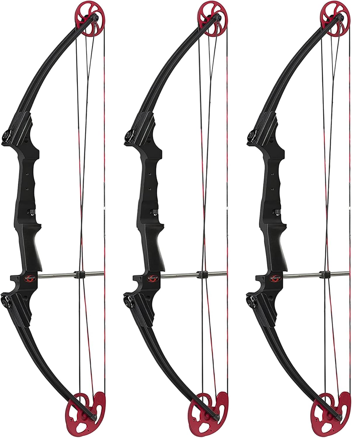 Genesis Archery Original Adjustable Preassembled Lightweight Durable Right-Handed Compound Bow for Beginners and Experts, Black (3 Pack)