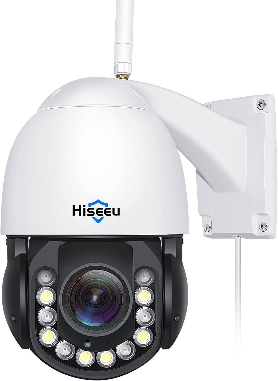 Hiseeu Wireless 30X Optical Zoom Camera 3MP PTZ Camera Outdoor Two Way Audio 250ft Night Vision with Floodlight