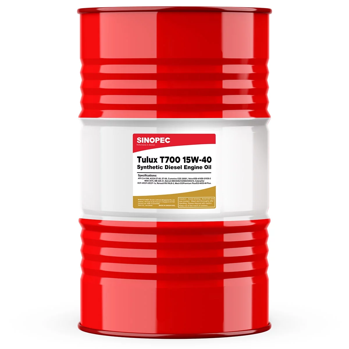 Sinopec 15W40 T700 CK-4 Synthetic Diesel Engine Oil - 55 Gallon Drum - Curated Treasures Market