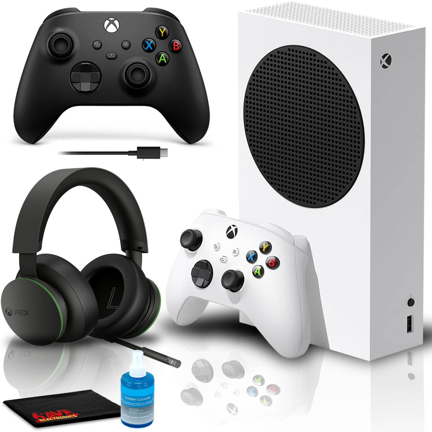 Microsoft Xbox Series S Gaming Console with Xbox Wireless Controller + USB-C Cable (2020, Carbon Black), Wired Stereo Headset (20th Anniversary)