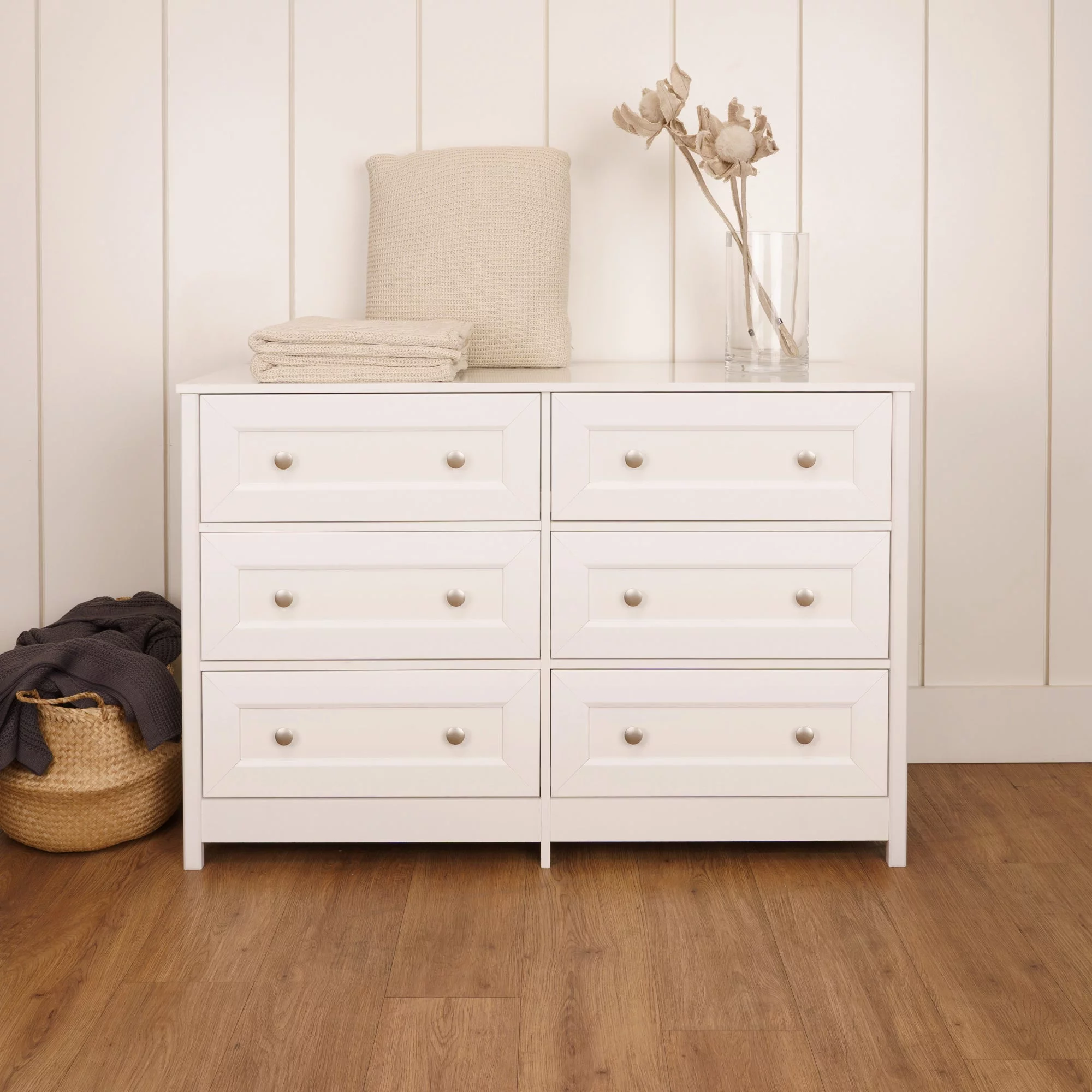Boahaus Barbara Modern Wood Dresser with 6 Drawers, White - Curated Treasures Market