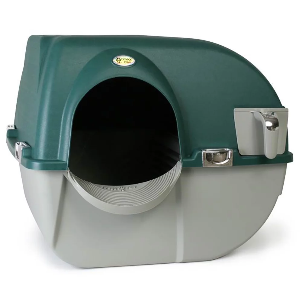 Omega Paw Premium Roll 'N Clean Self Cleaning Litter Box, Large, Green - Curated Treasures Market