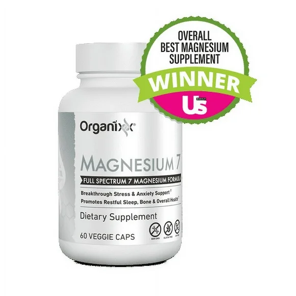 Organixx Magnesium Supplement, Natural Calm Magnesium Capsules for Sleep Support, Muscle Recovery