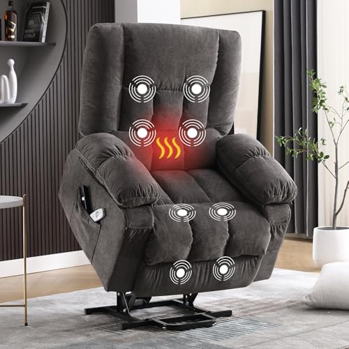Power Lift Recliner Chair with Vibration Massage and Lumbar Heating for Elderly
