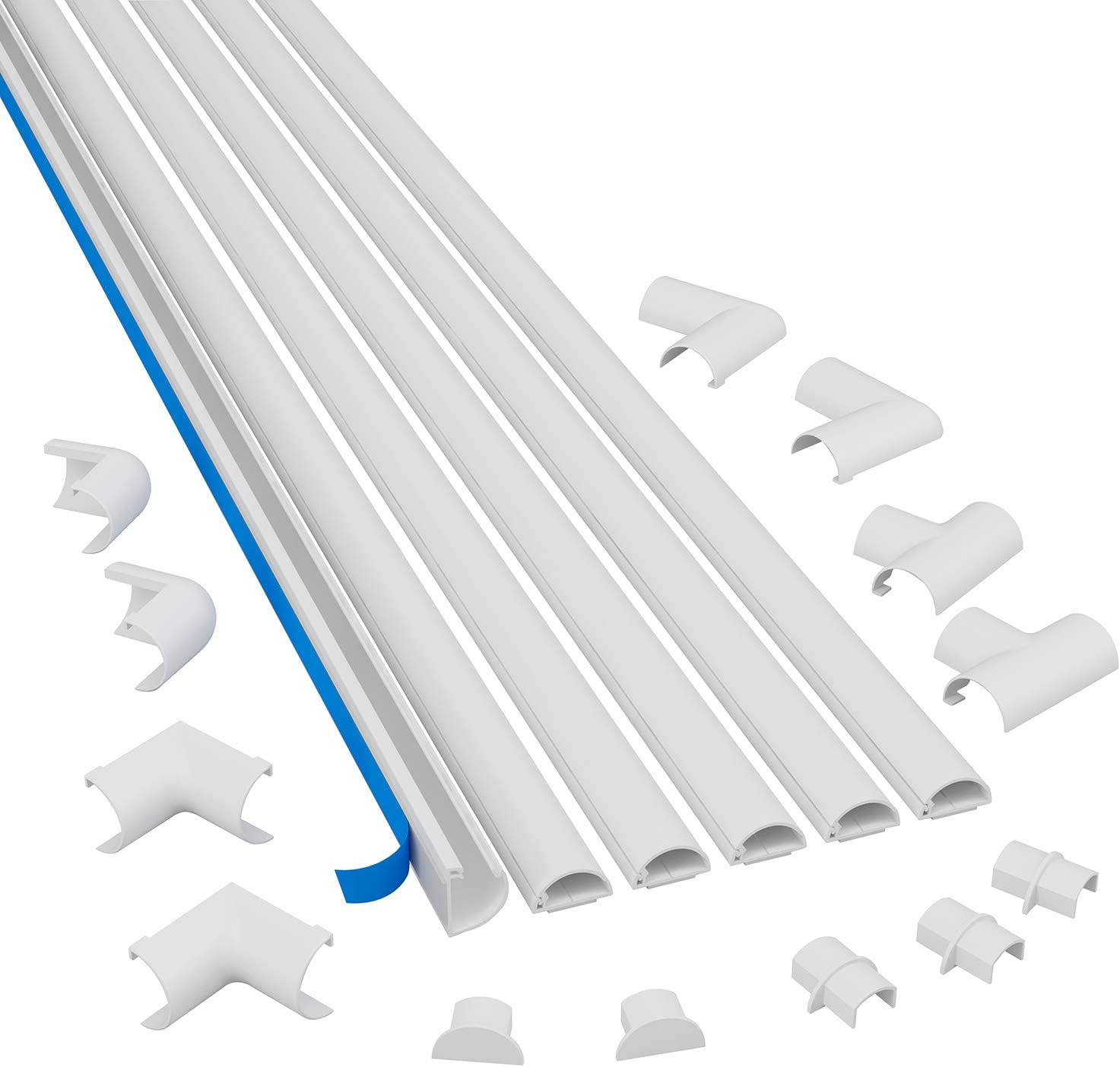 D-Line Small Cord Cover Kit, 30FT Self-Adhesive Wire Hider, Cable Raceway to Hide Wires on Wall, Cable Management