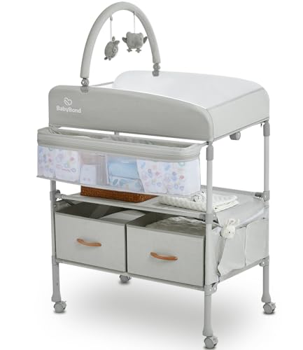 Portable Baby Changing Table with 2 Storage Baskets