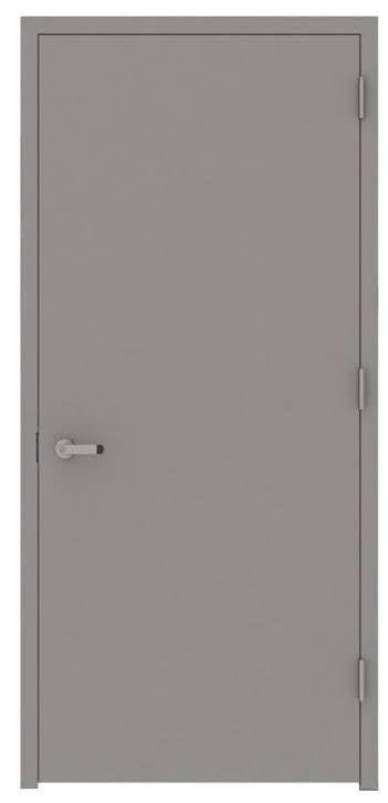L.I.F Industries 32 in. x 80 in. Gray Flush Left-Hand Fire Proof Steel Prehung Commercial Entrance Door with Welded Frame