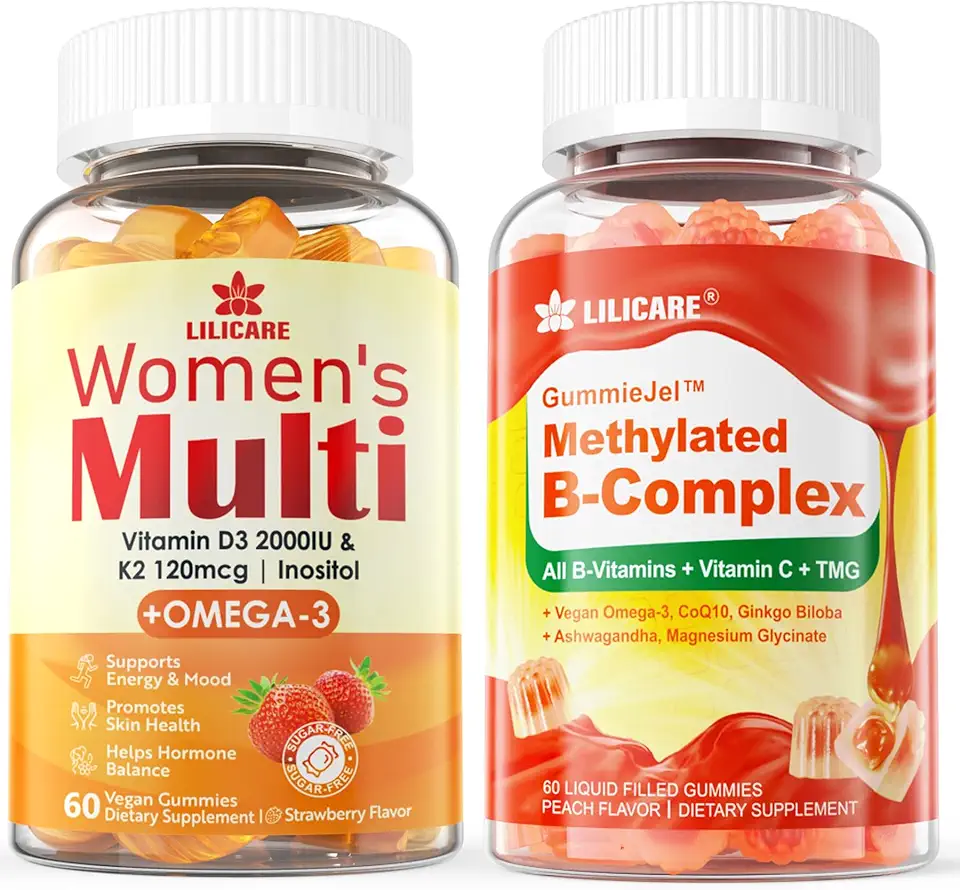 Vitamin B Complex Filled Gummies & Womens Multivitamin Gummies - Kansas Nuitrition - HNZSDS