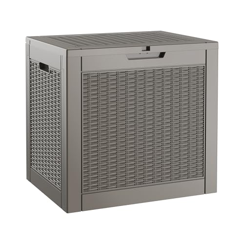 KAMABOKO Outdoor Storage Box, 150 Gallon Large Outdoor Resin Deck Box, Storage Waterproof Boxes Lockable Lid for Garden Tools, Pool Supplies