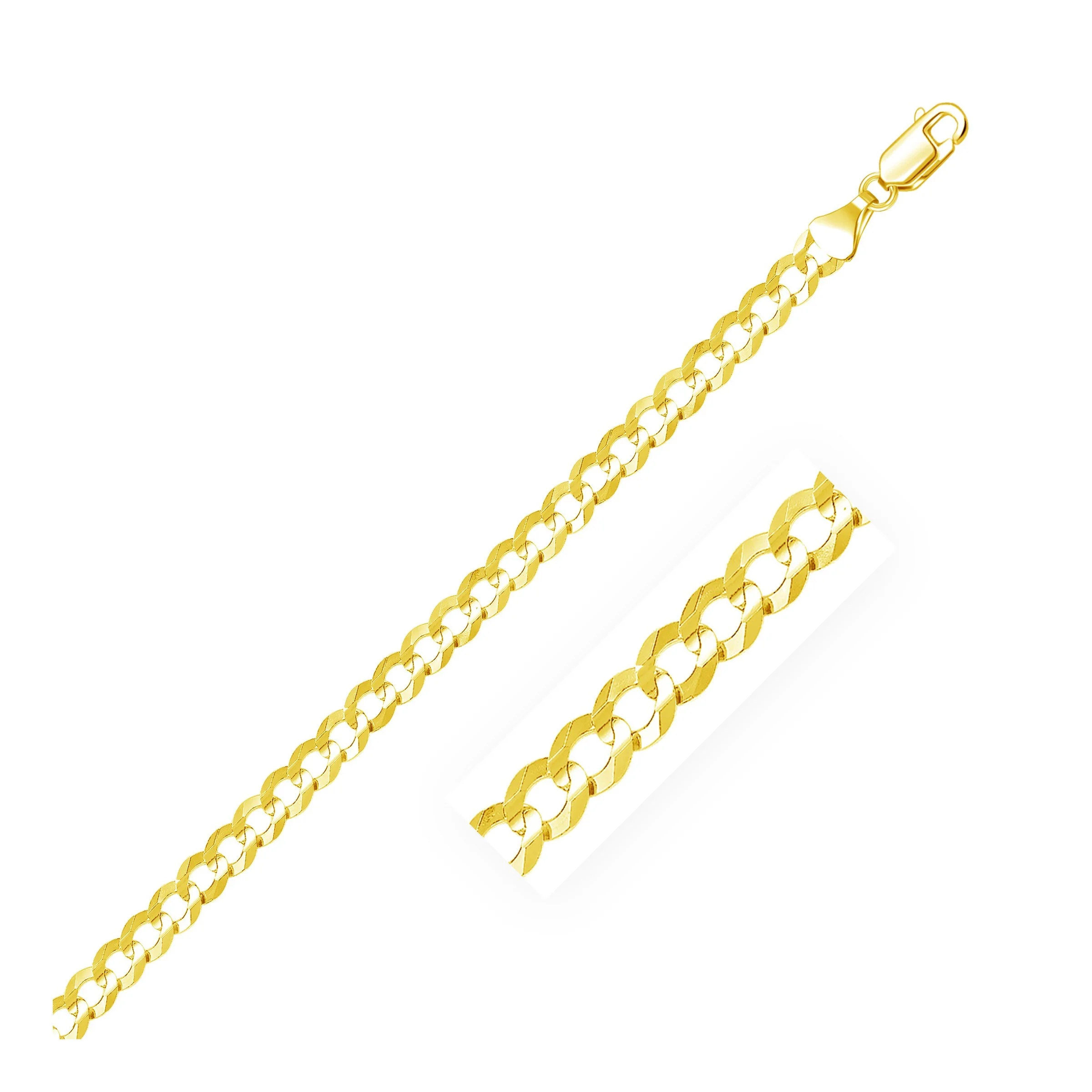 5.7mm 10k Yellow Gold Curb Chain 24 in