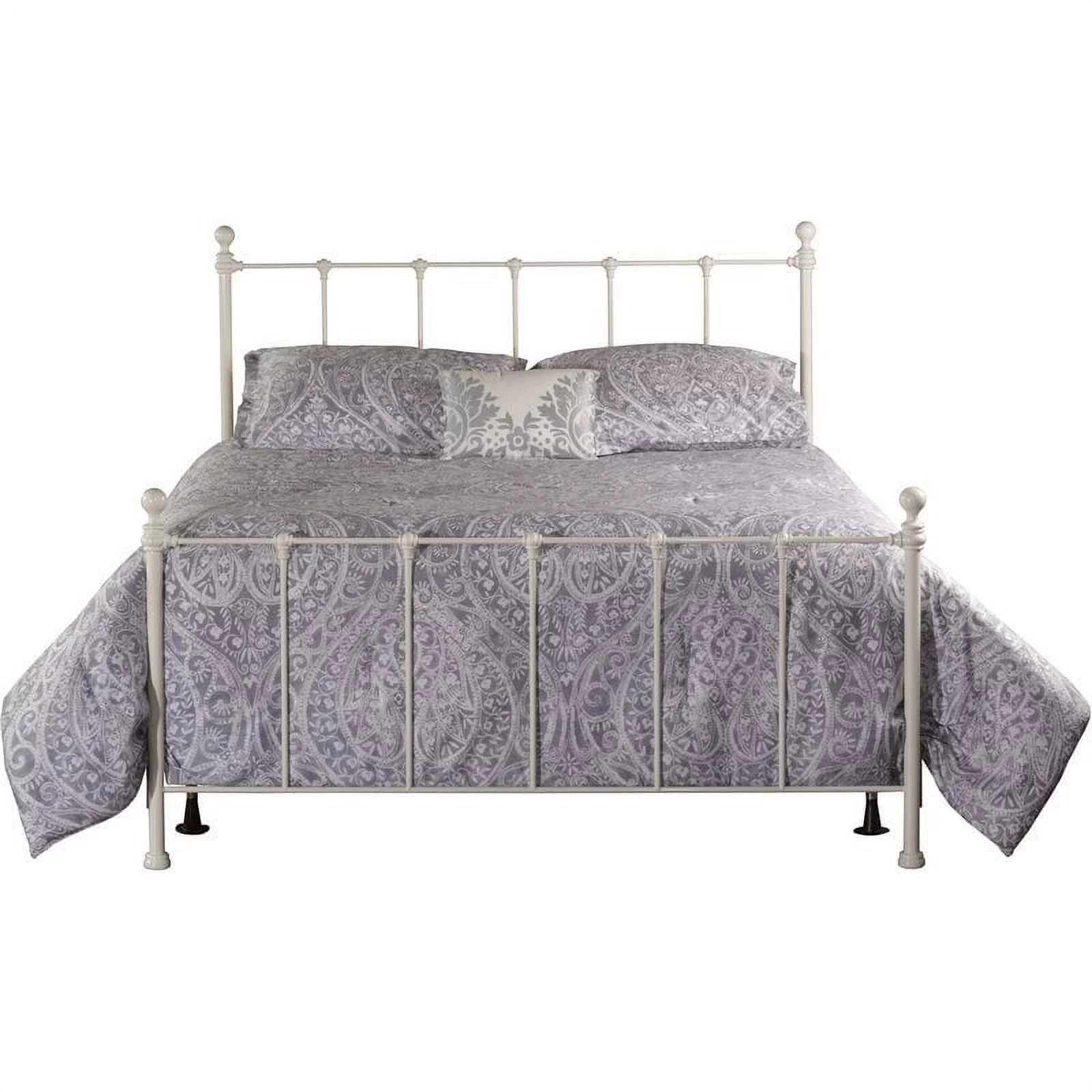 Bowery Hill Mid Century Old Fashioned Full Metal Spindle Bed in White
