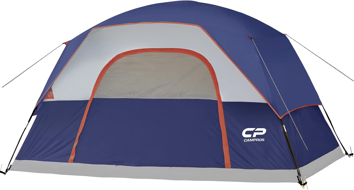 CAMPROS CP Tent 4/6 Person Camping Tents, Waterproof Windproof Family Dome Tent with Rainfly, Large Mesh Windows, Wider Door, Easy Setup