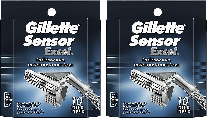 Gillette Sensor Excel Men's Razor Blade Refills, 10 Count