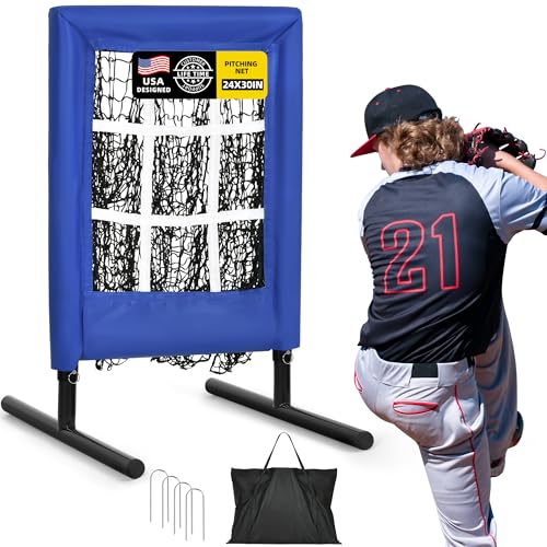Heavy Duty 9 Hole Baseball Pitching Net, Softball Pitching Target with Strike Zone