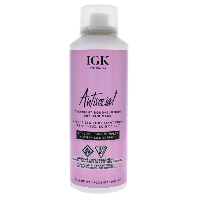 Antisocial Overnight Bond Building Dry Hair Mask by IGK for Unisex - 5 oz Masque