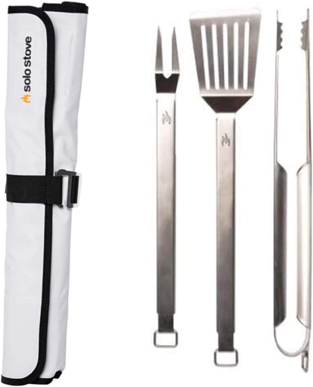 Solo Stove Heavy Duty Grill Tools 304 Stainless Steel BBQ Set Includes Spatula Tongs and Meat Fork Great Accessories for Outdoor Barbecue Grills Flip