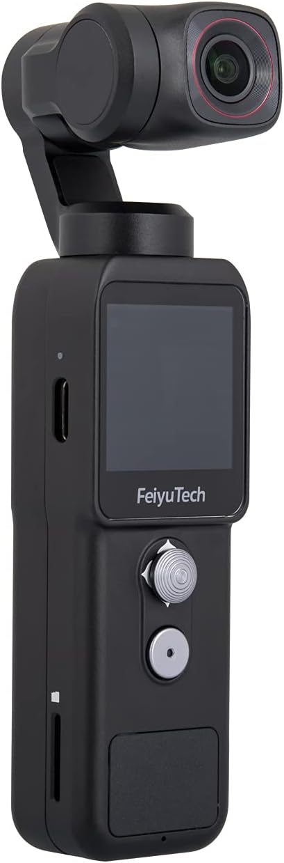 Feiyu Pocket 2-Light Handheld 3-Axis Gimbal Stabilized 4K Video Action Camera,130° View,Magnetic AL. Alloy Boby with Mic Speaker,4xZoom,12MP Photo