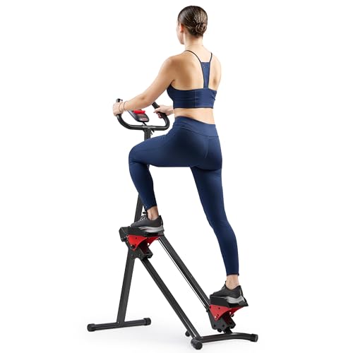 Sunny Health & Fitness Stair Stepper w/Handlebar, Extended Step Range Climber Machine for Legs, Core and Glute Workouts