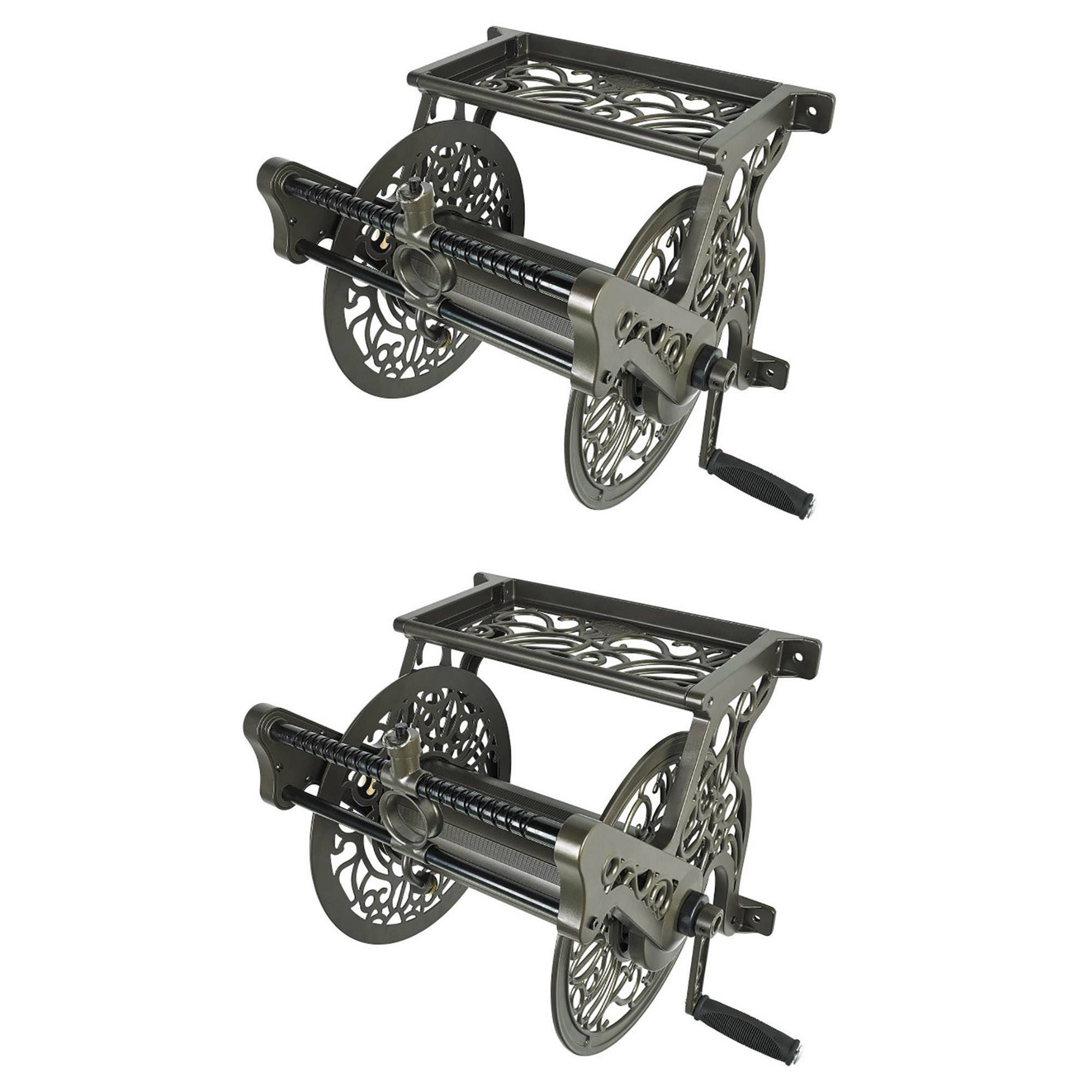 Liberty Garden LBG707 125& Wall Mounted Heavy Gauge Aluminum Hose Reel (2 Pack)
