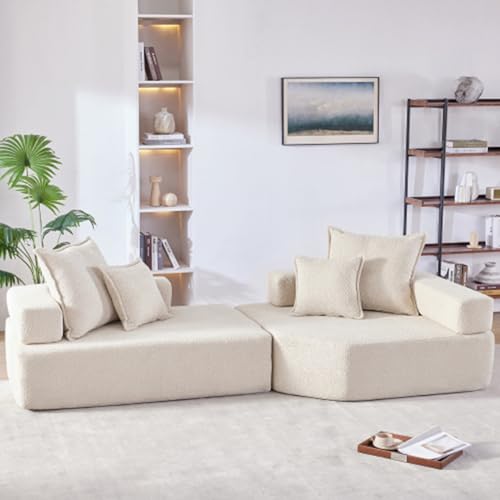 103.5'' Lightweight Module Combination Style Sofa Set,Modern Oversized Sectional Foam Sofa,futon Sleeper Couch Bed,4 Seat,No Wooden Frame