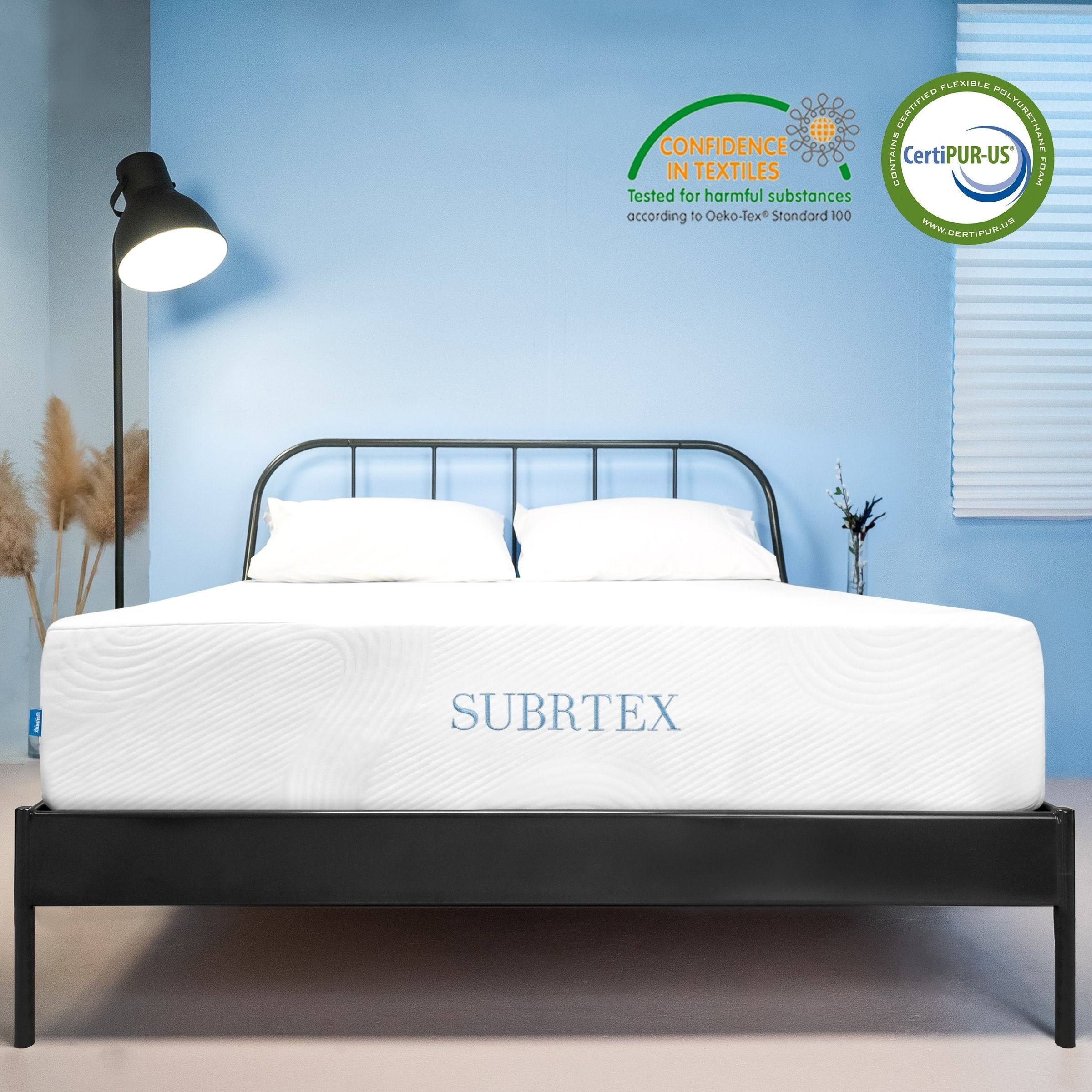 Subrtex 8 inch Gel-Infused Memory Foam Bed Mattress with Cover - Twin