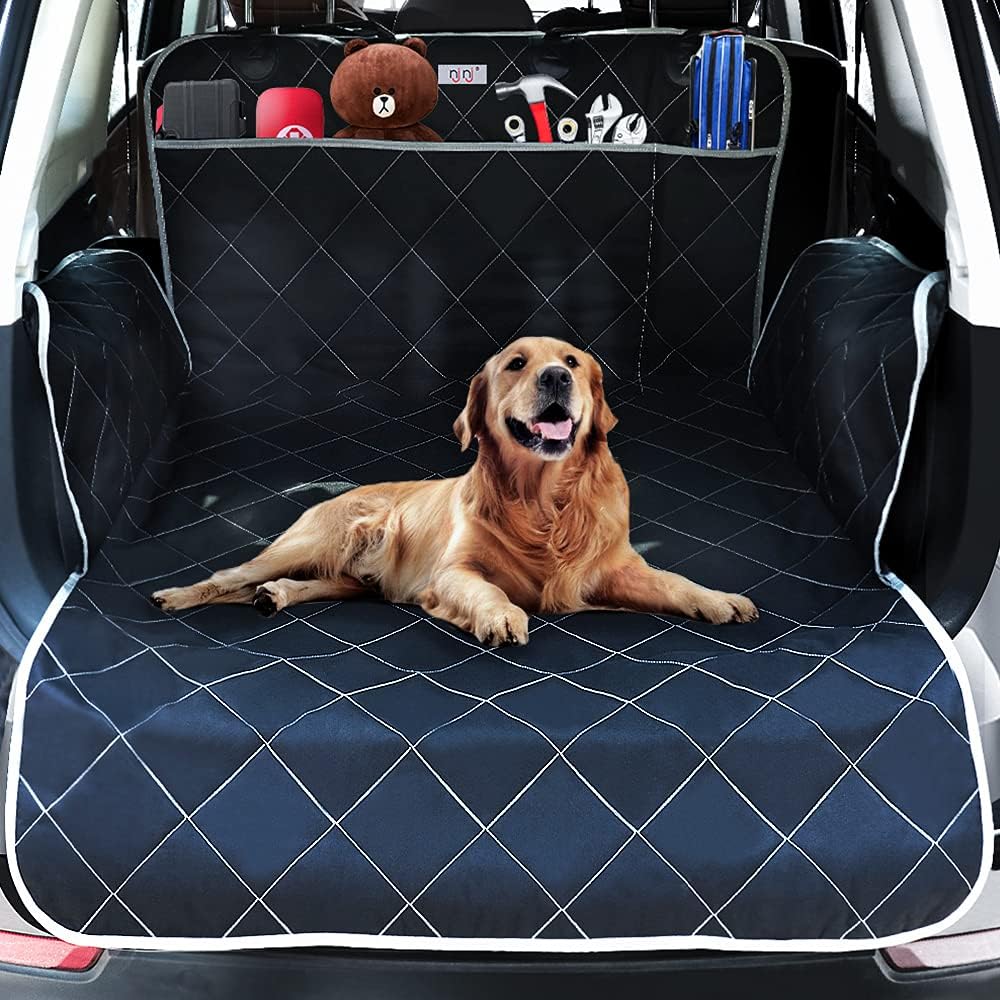 Pet Cargo Liner for SUV - Extra Large Pockets,Heavy Duty Durability Mats for Dogs,100% Waterproof Cargo Cover,Nonslip Backing,Bumper Flap Protector