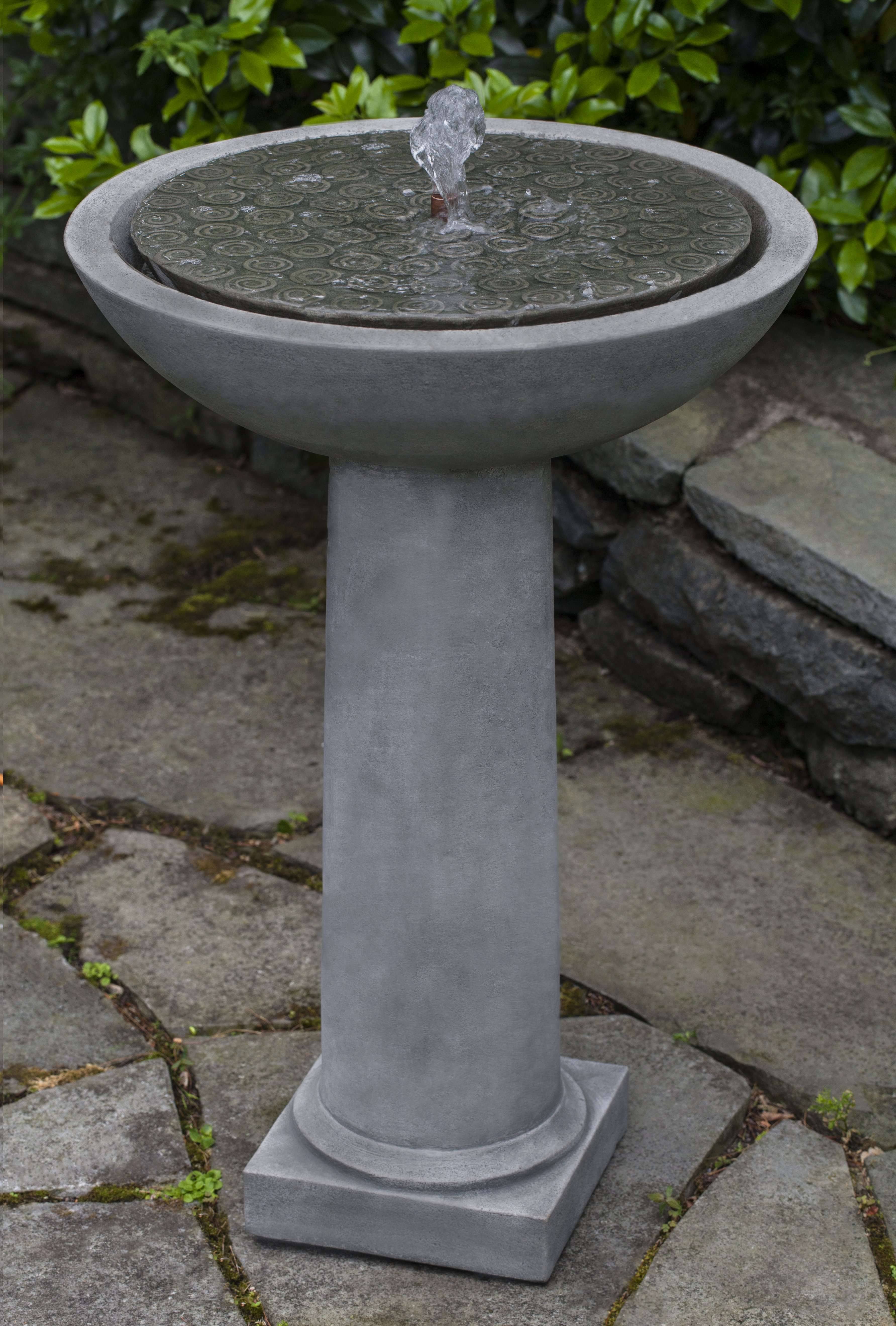 Campania International Cirrus Alpine Stone Birdbath Fountain