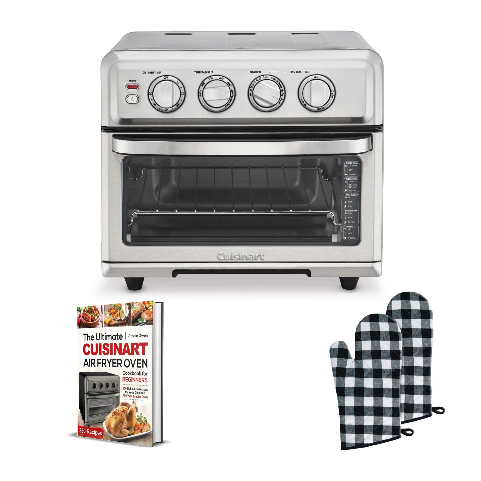 Cuisinart Airfryer Toaster Oven with Grill (Stainless Steel) with Book and Mitt