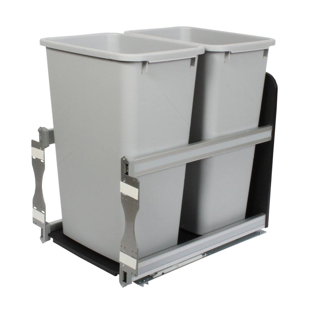 Knape u0026 Vogt USC18-2-50PT Cabinet Soft Close Pull Out Trash | Cabinet Organization