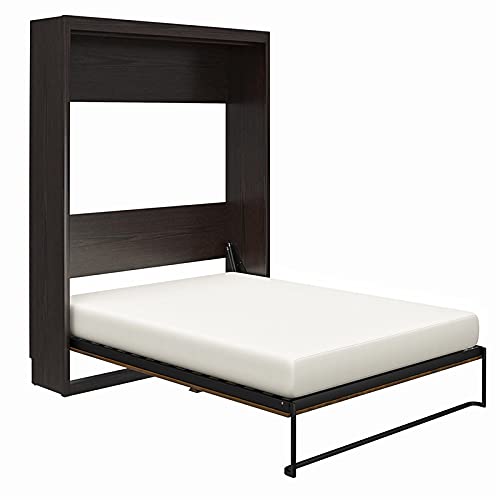 Signature Sleep Queen Murphy Wall Bed with Memory Foam Mattress in Ivory Oak